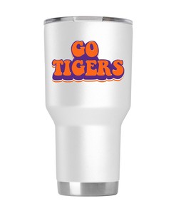 Clemson White Retro Tumbler - Clemson White Retro Tumbler Gift for Fan