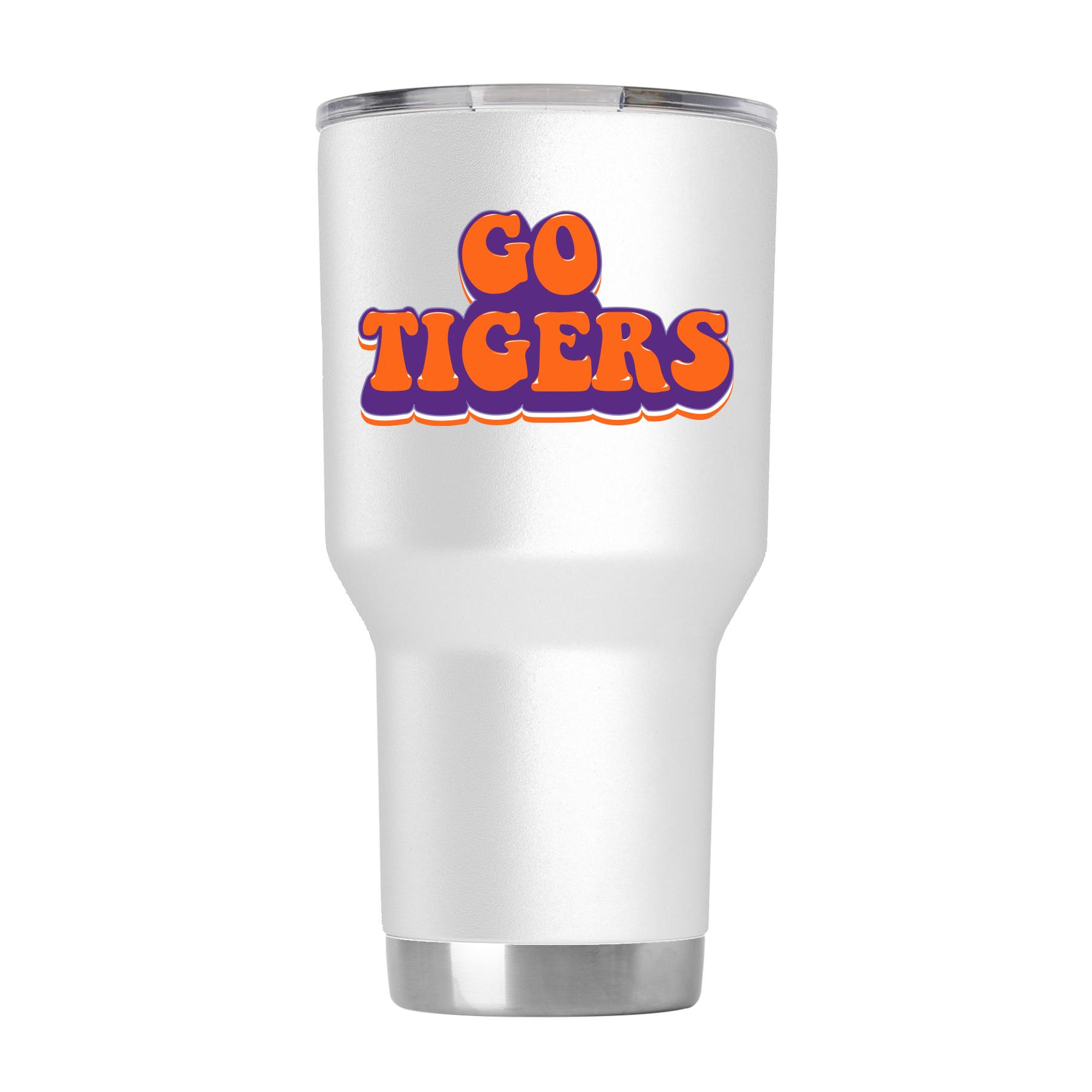 Clemson White Retro Tumbler - Clemson White Retro Tumbler Gift for Fan
