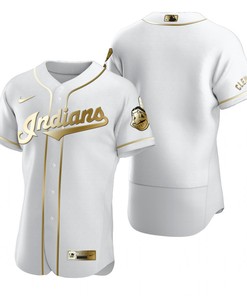 Cleveland Baseball Mlb Golden Brandedition White Jersey Gift For Cleveland Baseball Fans