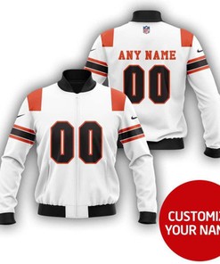 Cleveland Browns #00 Personalized White Allover Jersey Style Gift With Custom Number Name For Browns Fans Bomber Jacket 900010943685