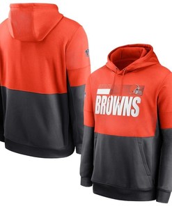 Cleveland Browns 2020 Nfl Orange And Grey Hoodie Jersey