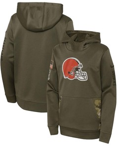 Cleveland Browns 2022 Salute To Service Performance Pullover Hoodie - Olive