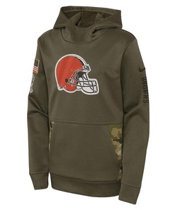 Cleveland Browns 2022 Salute To Service Performance Pullover Hoodie - Olive
