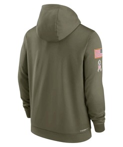 Cleveland Browns 2022 Salute to Service Therma Performance Pullover Men Hoodie - Olive