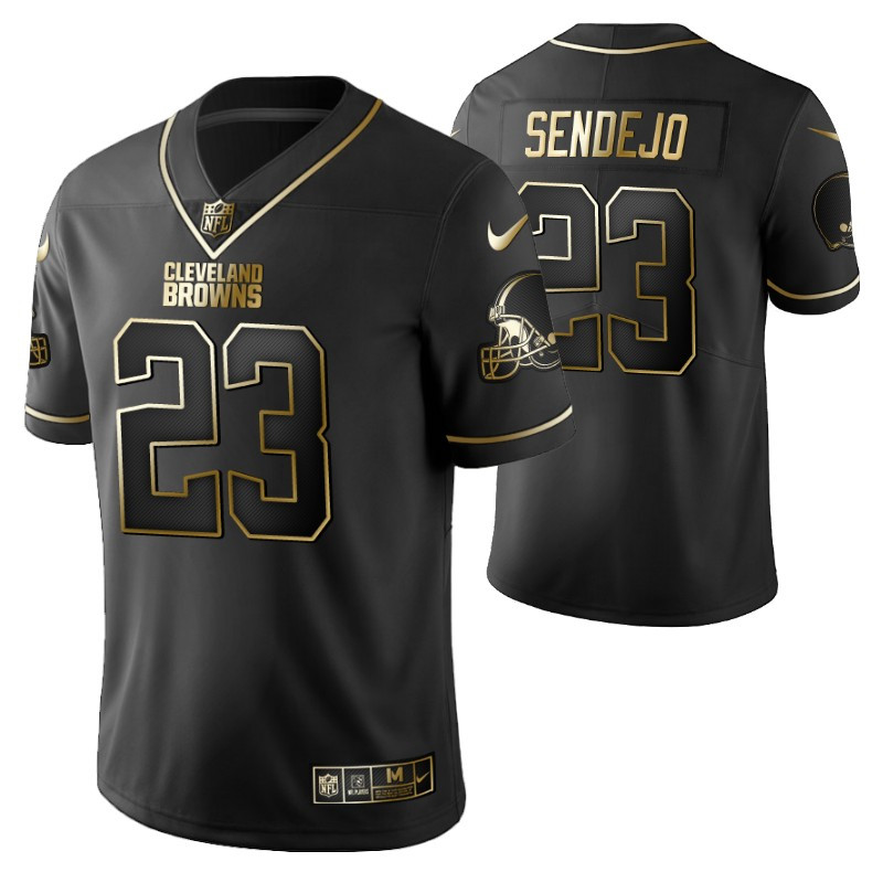 Cleveland Browns Andrew Sendejo 23 2021 Nfl Golden Brandedition Black Jersey Gift For Browns Fans