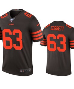 Cleveland Browns Austin Corbett Brown 100th Season Color Rush Legend Jersey