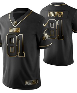 Cleveland Browns Austin Hooper 81 2021 Nfl Golden Brandedition Black Jersey Gift For Browns Fans