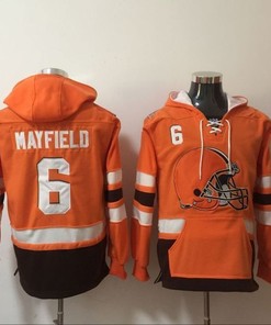 Cleveland Browns Baker Mayfield #6 Nfl 2020 Orange Hoodie Jersey