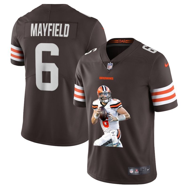 Cleveland Browns Baker Mayfield #6 Nfl Portrait Brandedition Grey Jersey