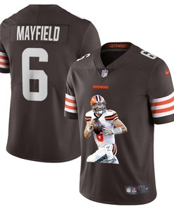 Cleveland Browns Baker Mayfield #6 Nfl Portrait Brandedition Grey Jersey