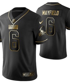 Cleveland Browns Baker Mayfield 8 2021 Nfl Golden Brandedition Black Jersey Gift For Browns Fans
