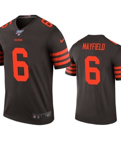 Cleveland Browns Baker Mayfield Brown 100th Season Color Rush Legend Jersey