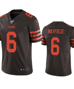 Cleveland Browns Baker Mayfield Brown 100th Season Color Rush Limited Jersey
