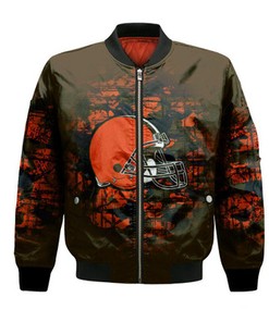 Cleveland Browns Bomber Jacket Camouflage Vintage  - NFL
