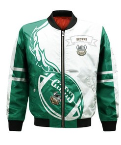 Cleveland Browns Bomber Jacket Flame Ball - NFL