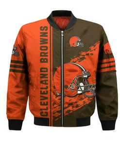 Cleveland Browns Bomber Jacket Quarter Style - NFL