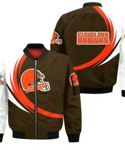 Cleveland Browns Bomber Jacket graphic curve
