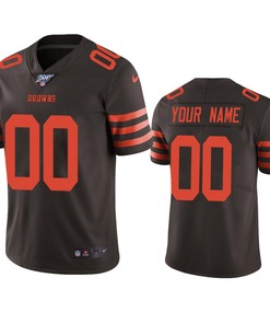 Cleveland Browns Custom Brown 100th Season Color Rush Limited Jersey