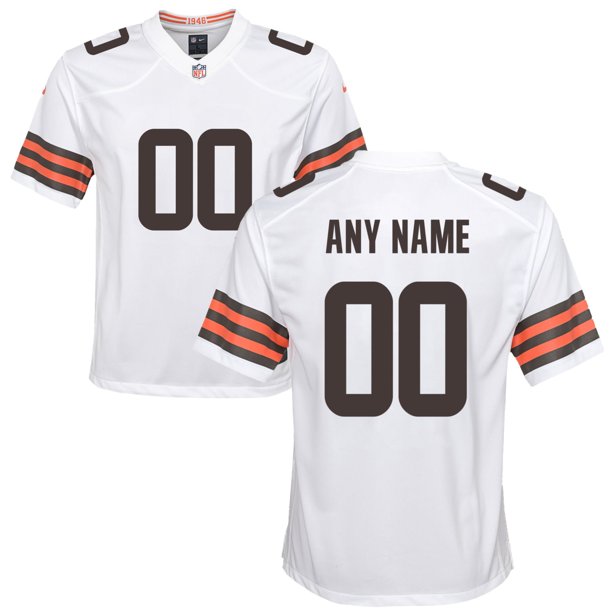 Cleveland Browns Custom Game Jersey White Custom Jerseys Nfl