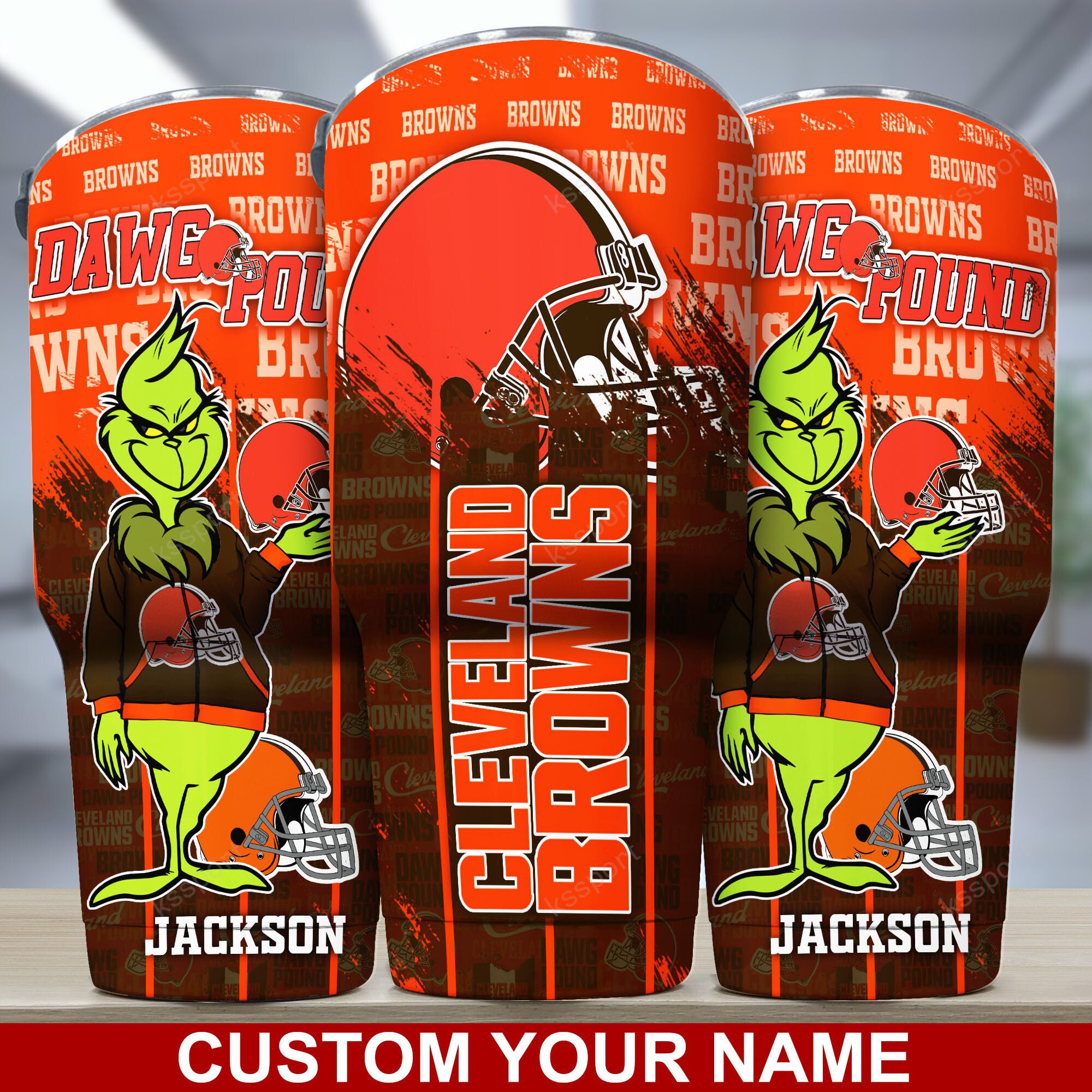 Cleveland Browns Custom Name Tumbler - Customized Tumbler for Browns Enthusiasts
