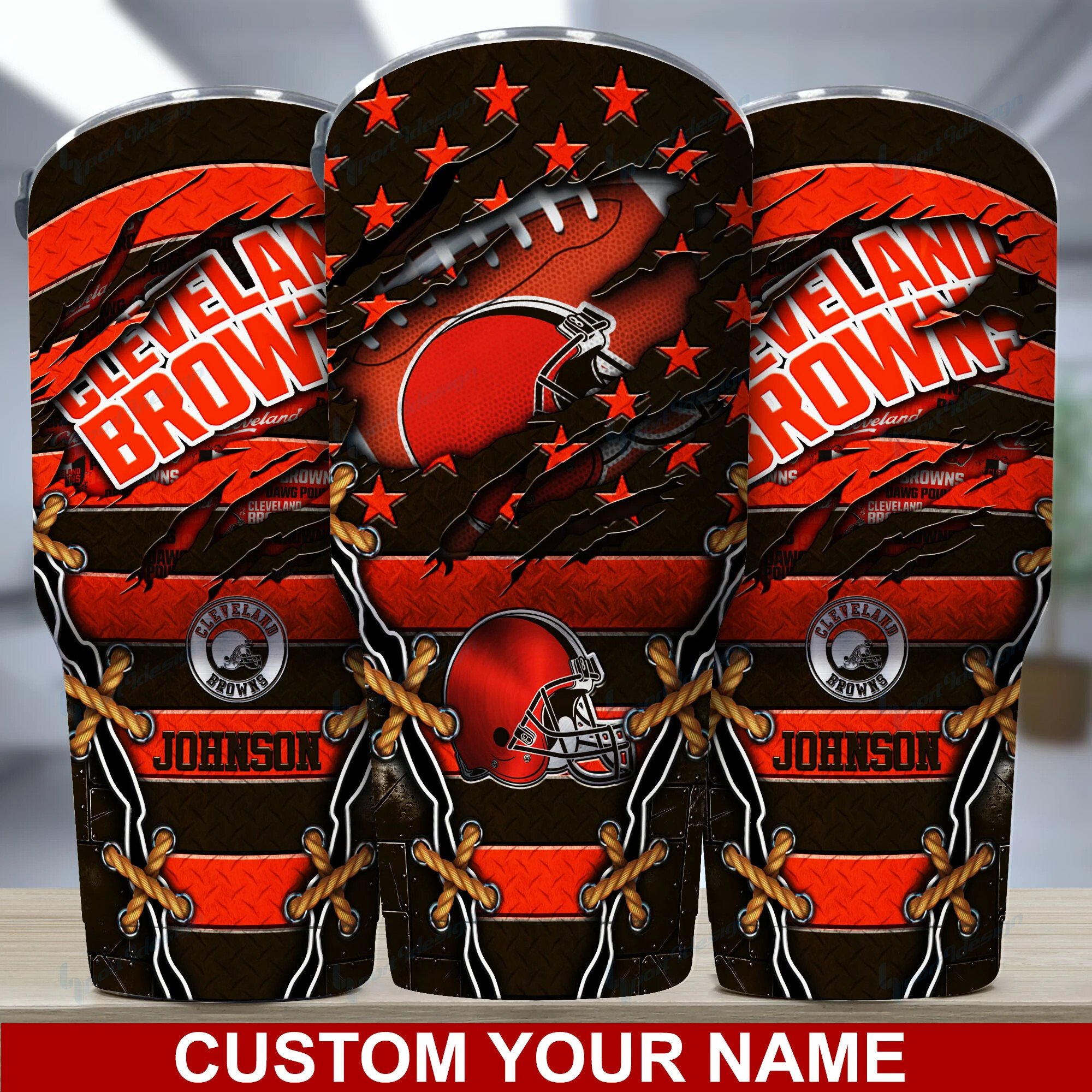 Cleveland Browns Custom Name Tumbler Limited Edition - Perfect Gift for Die-Hard Fans