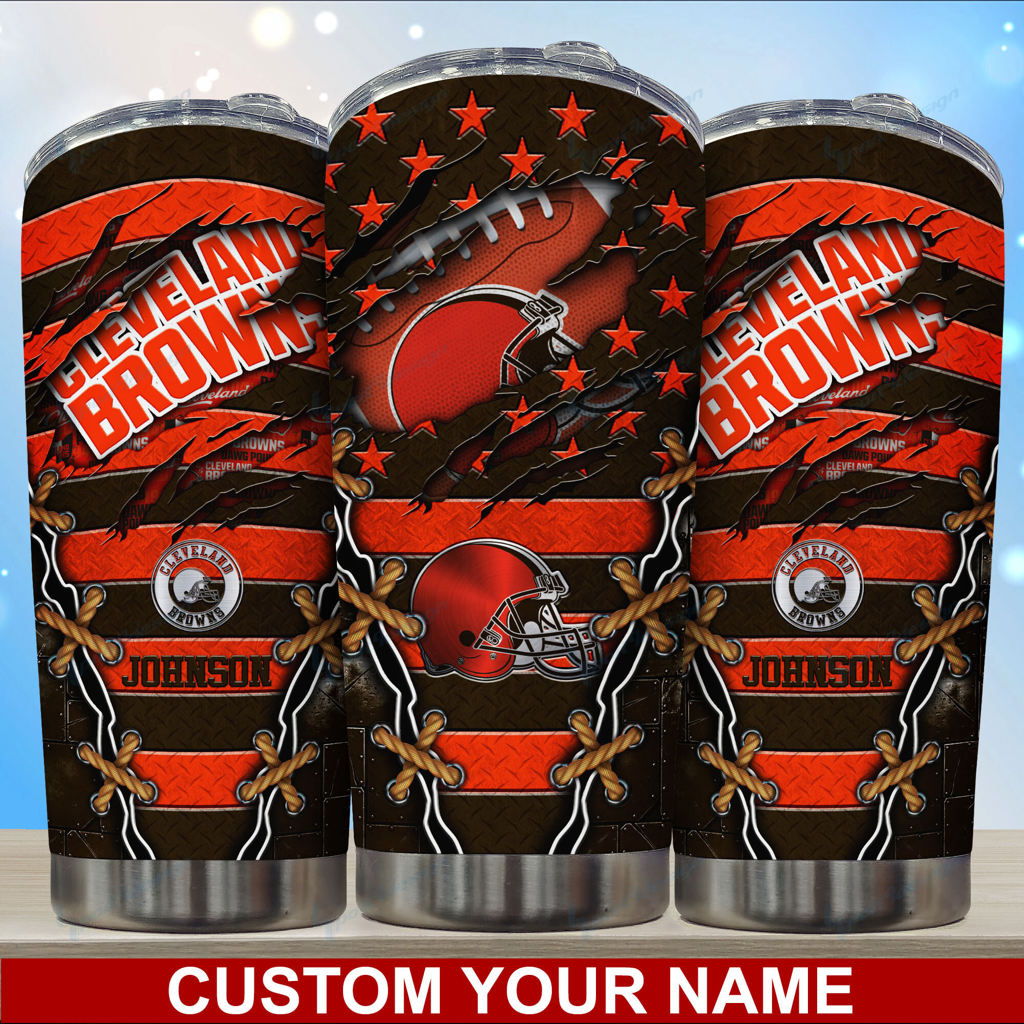Cleveland Browns Custom Name Tumbler Limited Edition - Perfect Gift for Die-Hard Fans