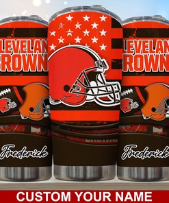 Cleveland Browns Custom Name Tumbler - Personalized Tumbler for Dedicated Fans