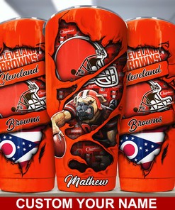 Cleveland Browns Custom Name Tumbler - Show Your Browns Pride with a Custom Tumbler