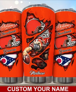 Cleveland Browns Custom Name Tumbler - Show Your Browns Pride with a Custom Tumbler