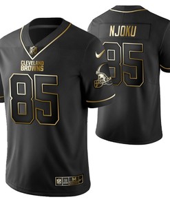 Cleveland Browns David Njoku 85 2021 Nfl Golden Brandedition Black Jersey Gift For Browns Fans