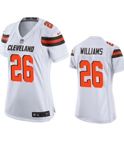 Cleveland Browns Greedy Williams 2019 Nfl Draft White Game Womens Jersey