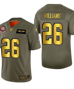 Cleveland Browns Greedy Williams 2019 Salute To Service Nfl 100 Mens Jersey Metallic
