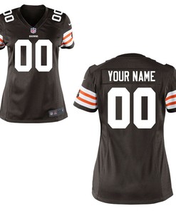 Cleveland Browns Historic Logo Nike Womens Custom Game Jersey - Brown