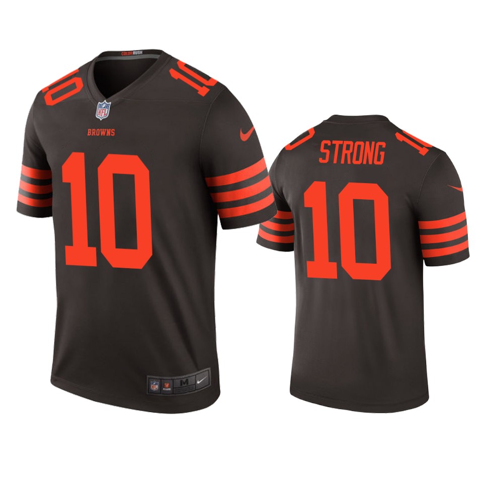 Cleveland Browns Jaelen Strong Brown Color Rush Legend Jersey - Mens