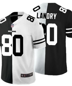 Cleveland Browns Jarvis Landry #80 Nfl 2020 Black And White Jersey