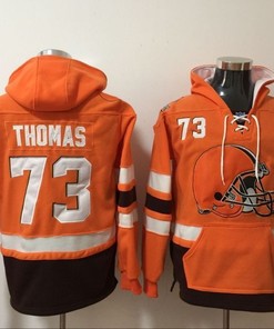 Cleveland Browns Joe Thomas #73 Nfl 2020 Orange Hoodie Jersey