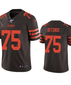 Cleveland Browns Joel Bitonio Brown 100th Season Color Rush Limited Jersey