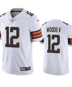 Cleveland Browns Michael Woods II 12 White Vapor Limited Jersey