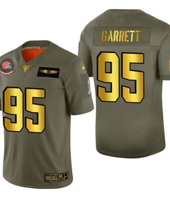 Cleveland Browns Myles Garrett 2019 Salute To Service Nfl 100 Mens Jersey Metallic