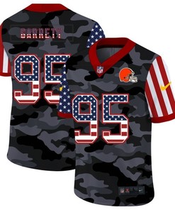 Cleveland Browns Myles Garrett #95 Nfl 2020 Us Flag Camo Jersey