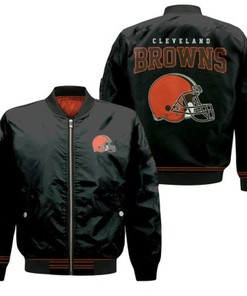 Cleveland Browns NFL American Football Team Logo Black Gift For Browns Fans Bomber Jacket