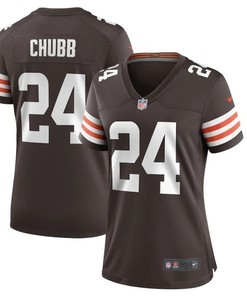 Cleveland Browns Nick Chubb #24 Nfl 2020 Brown Womens Jersey