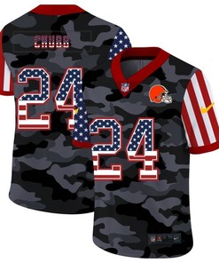Cleveland Browns Nick Chubb #24 Nfl 2020 Camo Black Jersey