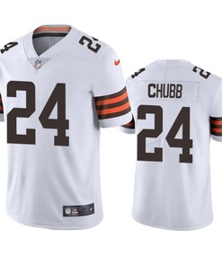Cleveland Browns Nick Chubb White 2020 Vapor Limited Jersey - Mens
