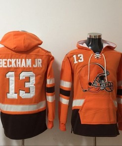 Cleveland Browns Odell Beckham Jr #13 Nfl 2020 Orange Hoodie Jersey