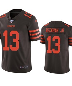 Cleveland Browns Odell Beckham Jr Brown 100th Season Color Rush Limited Jersey