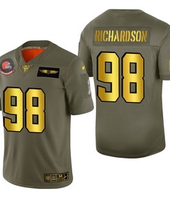 Cleveland Browns Sheldon Richardson 2019 Salute To Service Nfl 100 Mens Jersey Metallic
