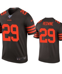 Cleveland Browns Sheldrick Redwine Brown 100th Season Color Rush Legend Jersey