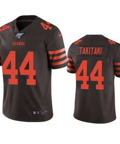 Cleveland Browns Sione Takitaki Brown 100th Season Color Rush Limited Jersey
