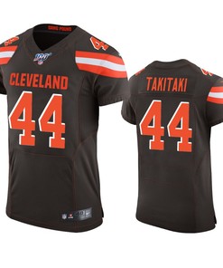 Cleveland Browns Sione Takitaki Brown 100th Season Vapor Elite Jersey